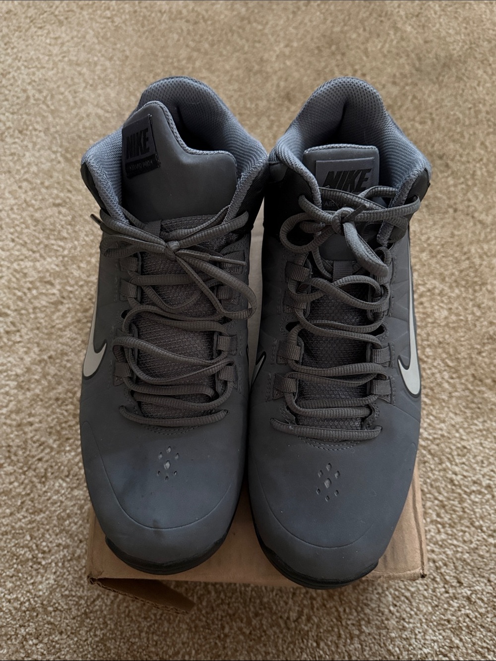 Nike Men’s Gray Athletic Sneakers with White Swoosh